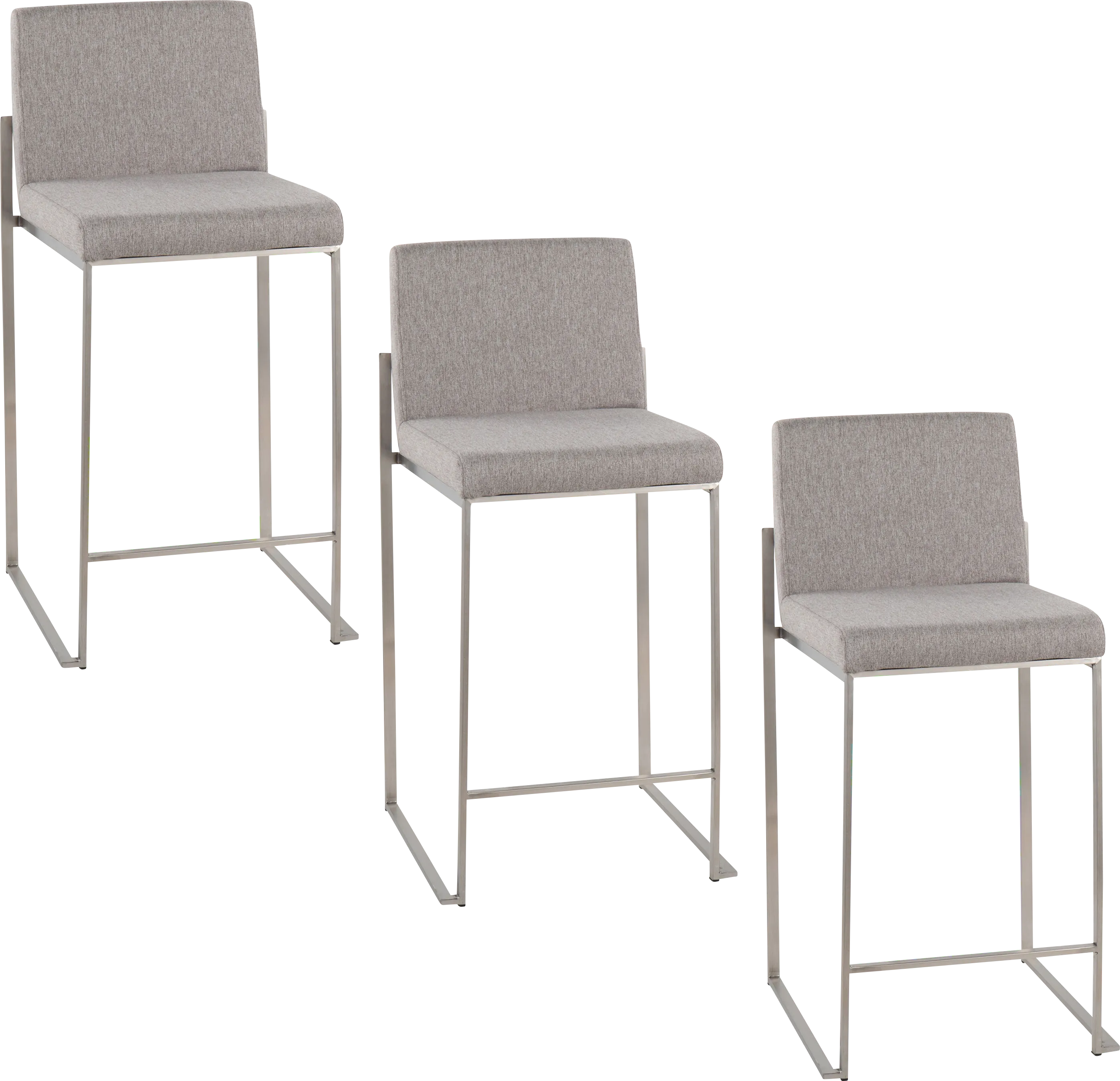 Nowotny IV Gray Counter Height Stool, Set of 3 - Thumbnail - Image 1