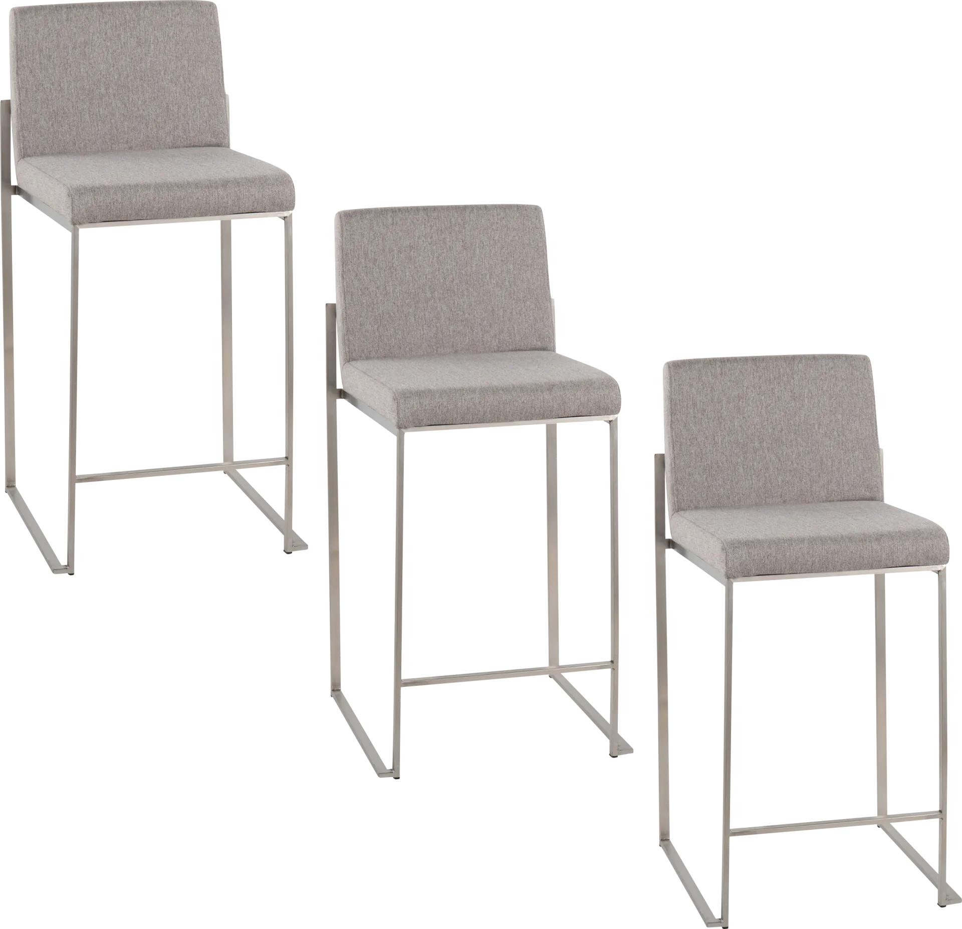 Nowotny IV Gray Counter Height Stool, Set of 3 - Image 1