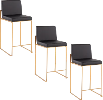 Nowotny III Black Counter Height Stool, Set of 3