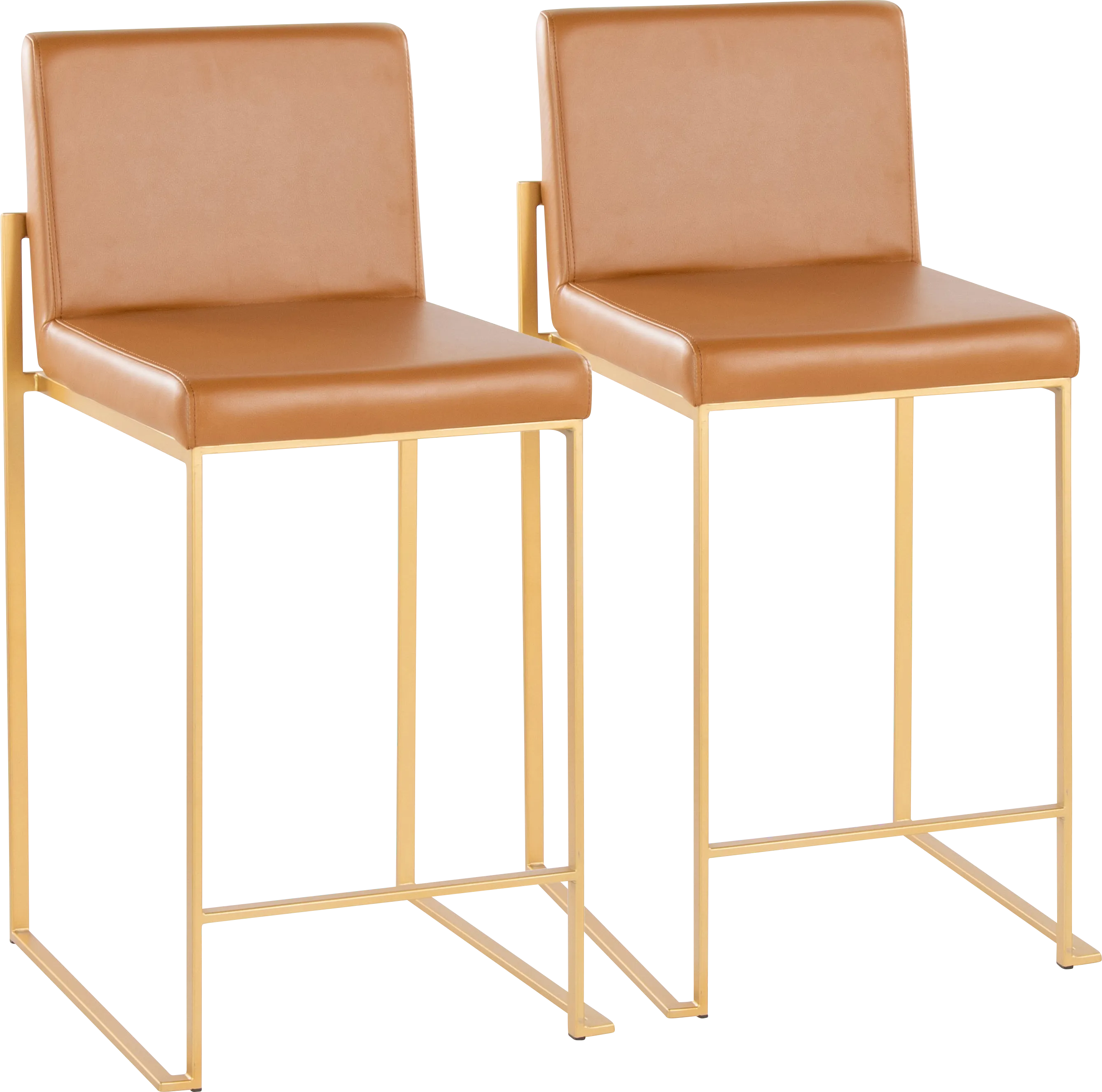 Leserna I Camel Counter Height Stool, Set of 2 - Thumbnail - Image 1