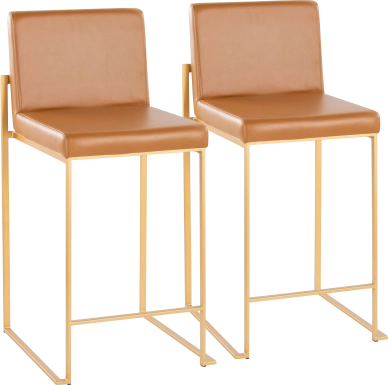 Leserna I Camel Counter Height Stool, Set of 2
