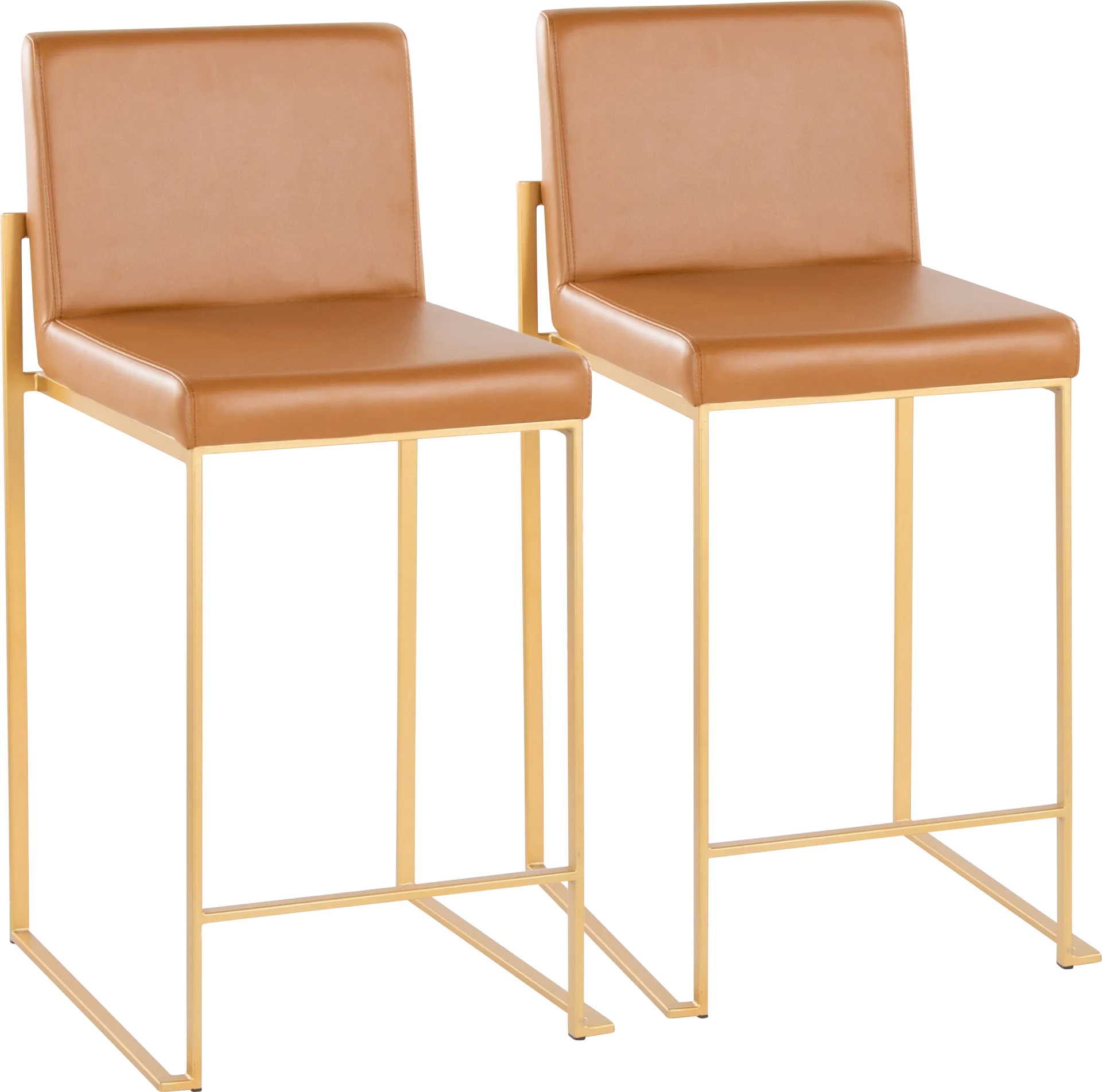 Leserna I Camel Counter Height Stool, Set of 2 - Image 1