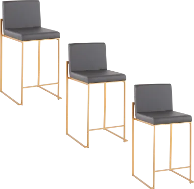 Nowotny III Gray Counter Height Stool, Set of 3