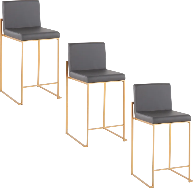 Nowotny III Gray Counter Height Stool, Set of 3