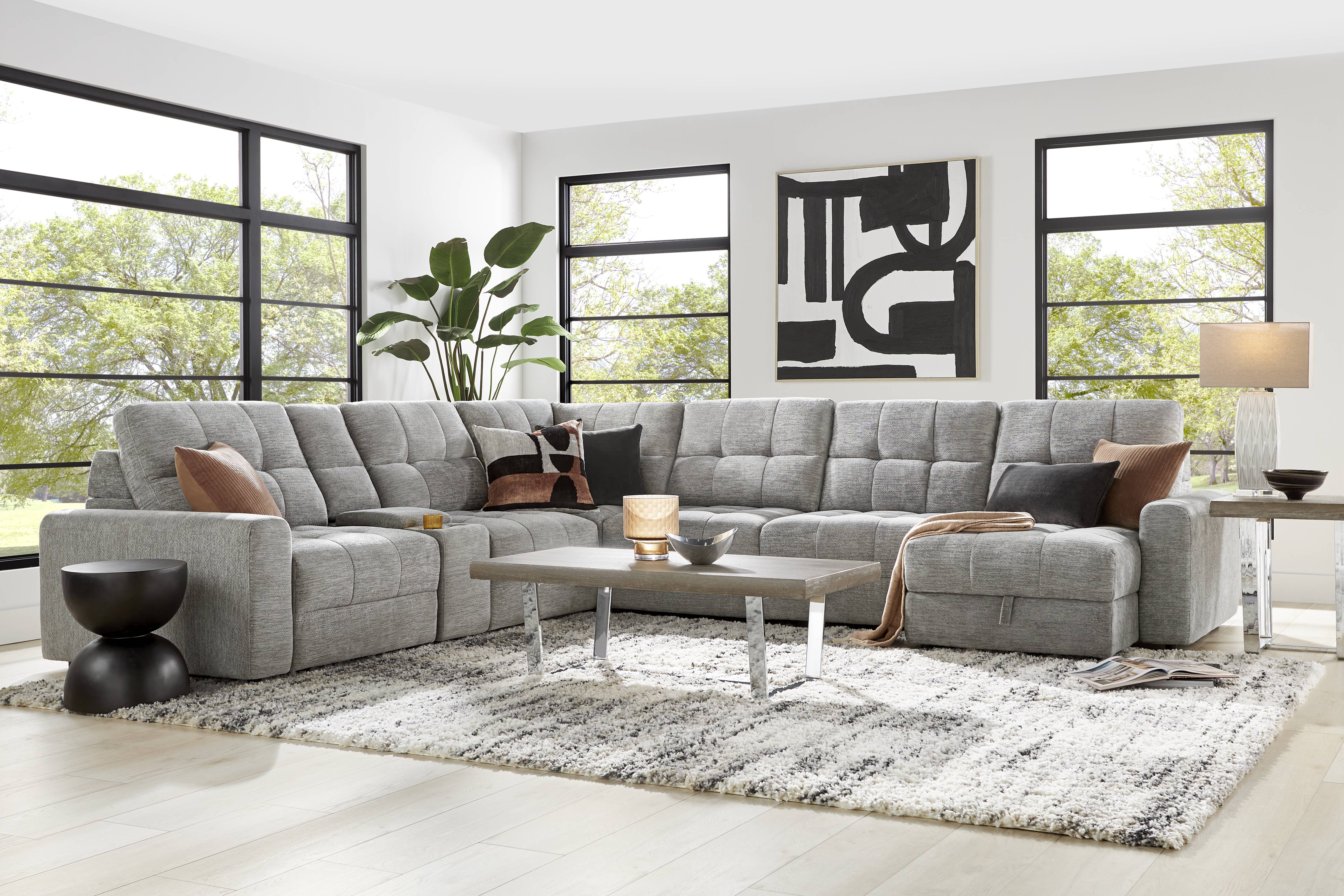 Meriwether Gray 7 Pc Power Slider Sectional - Thumbnail - Image 2