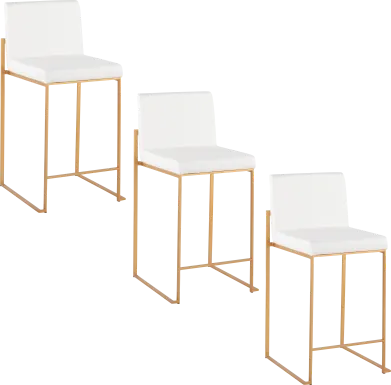 Nowotny III White Counter Height Stool, Set of 3