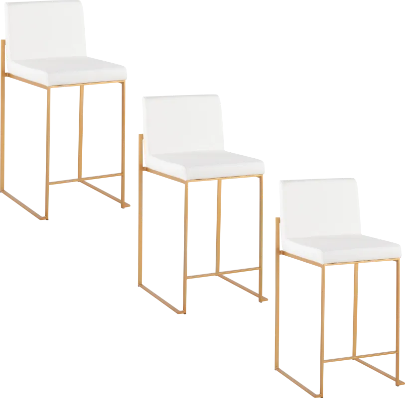 Nowotny III White Counter Height Stool, Set of 3