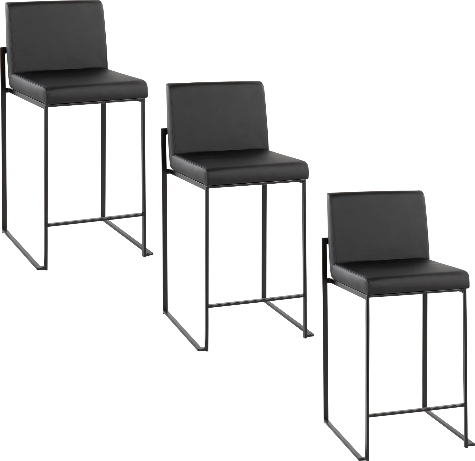 Leserna II Black Counter Height Stool, Set of 3 - Image 1