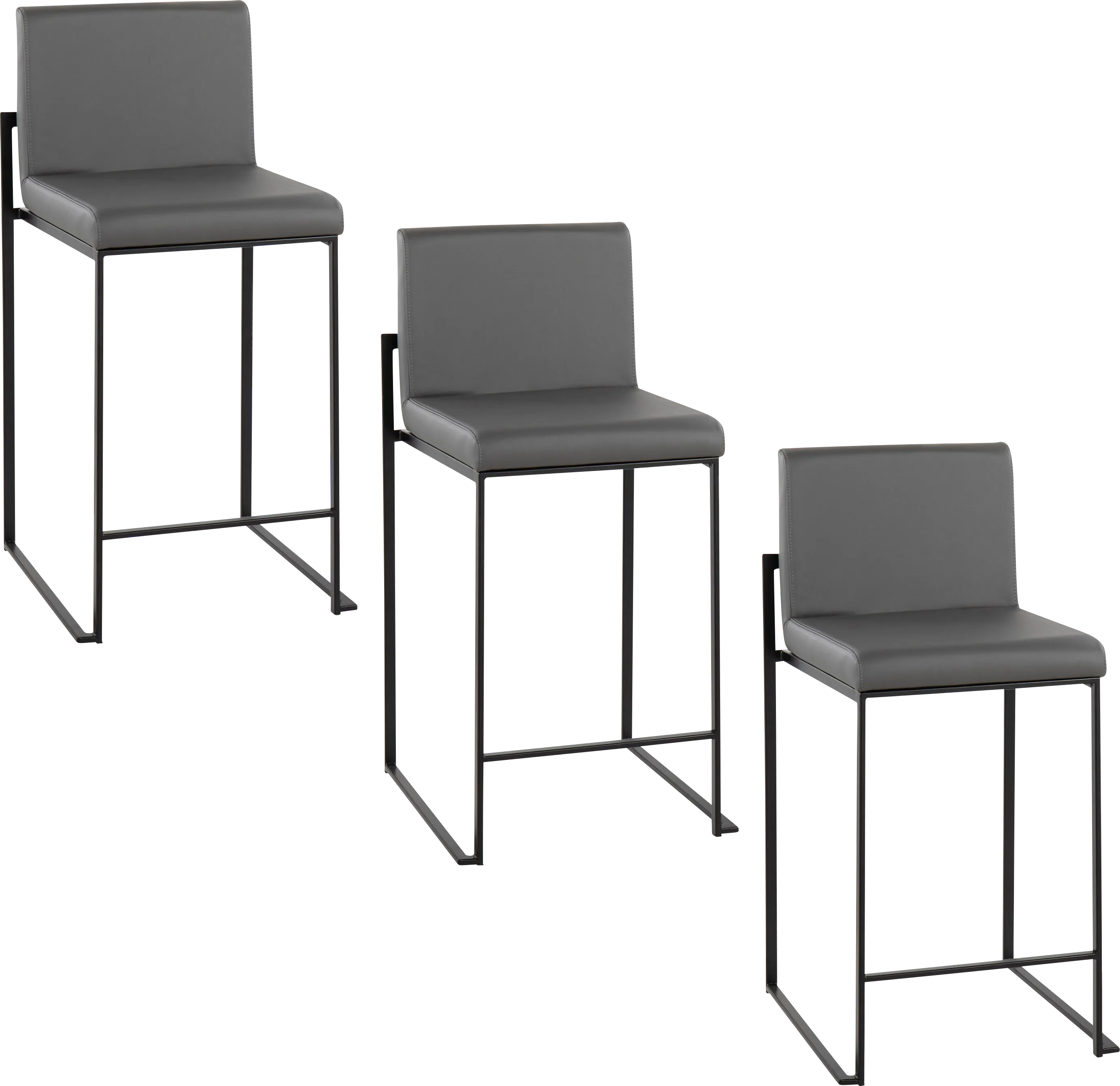 Leserna II Charcoal Counter Height Stool, Set of 3 - Thumbnail - Image 1