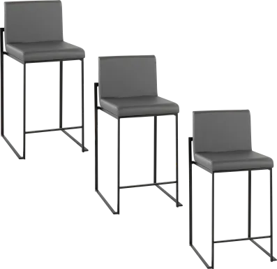 Leserna II Charcoal Counter Height Stool, Set of 3
