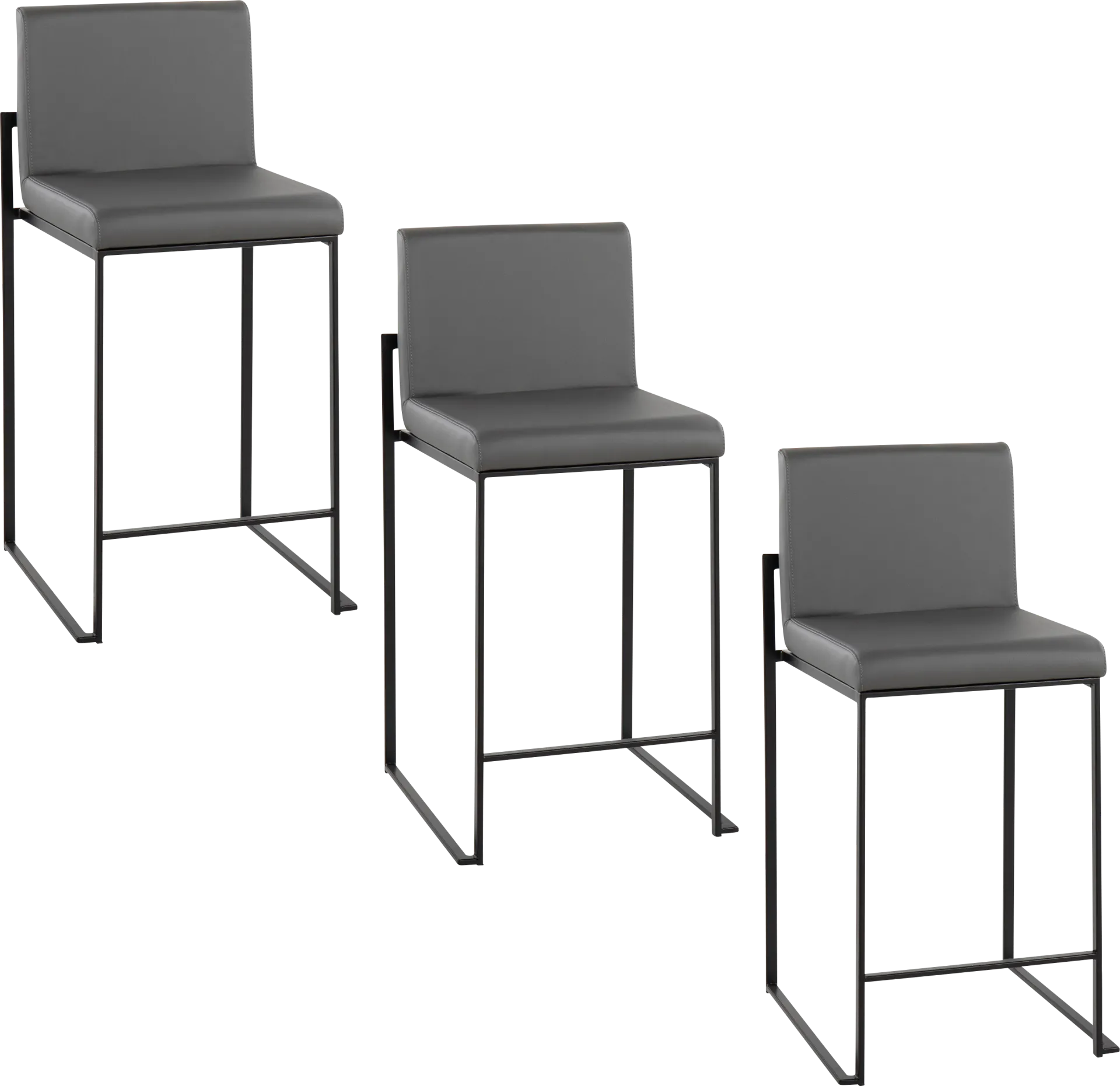 Leserna II Charcoal Counter Height Stool, Set of 3 - Image 1