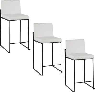 Leserna II White Counter Height Stool, Set of 3