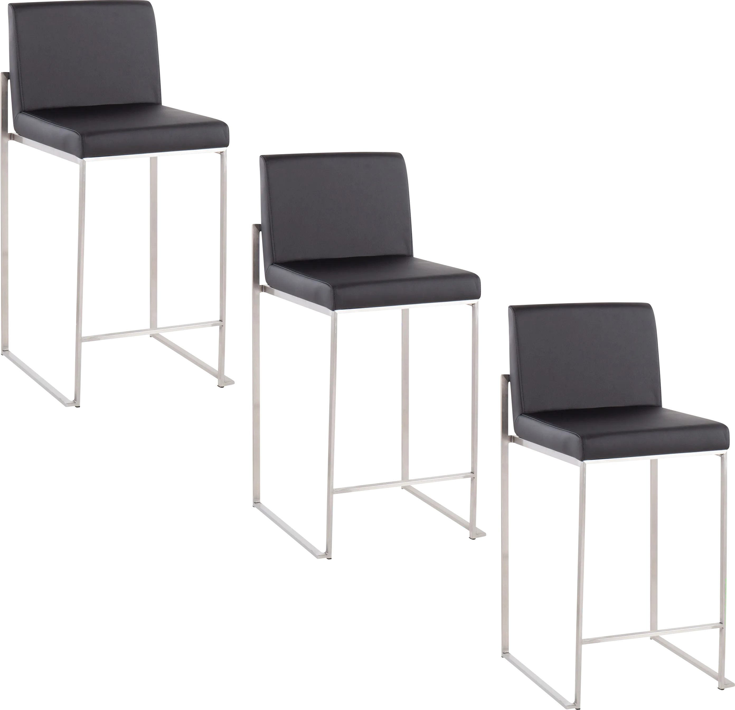 Nowotny V Black Counter Height Stool, Set of 3 - Thumbnail - Image 1