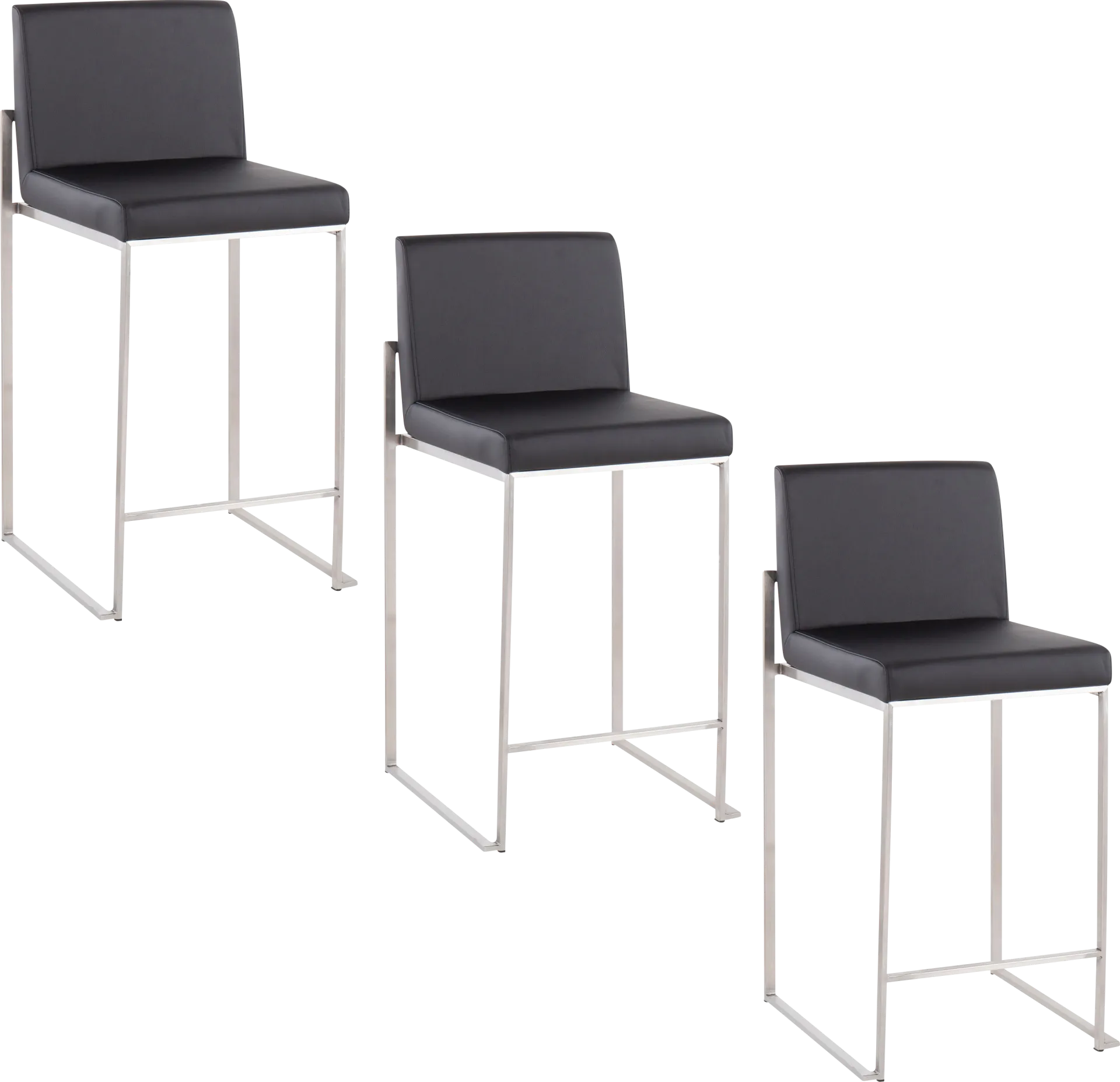 Nowotny V Black Counter Height Stool, Set of 3 - Image 1