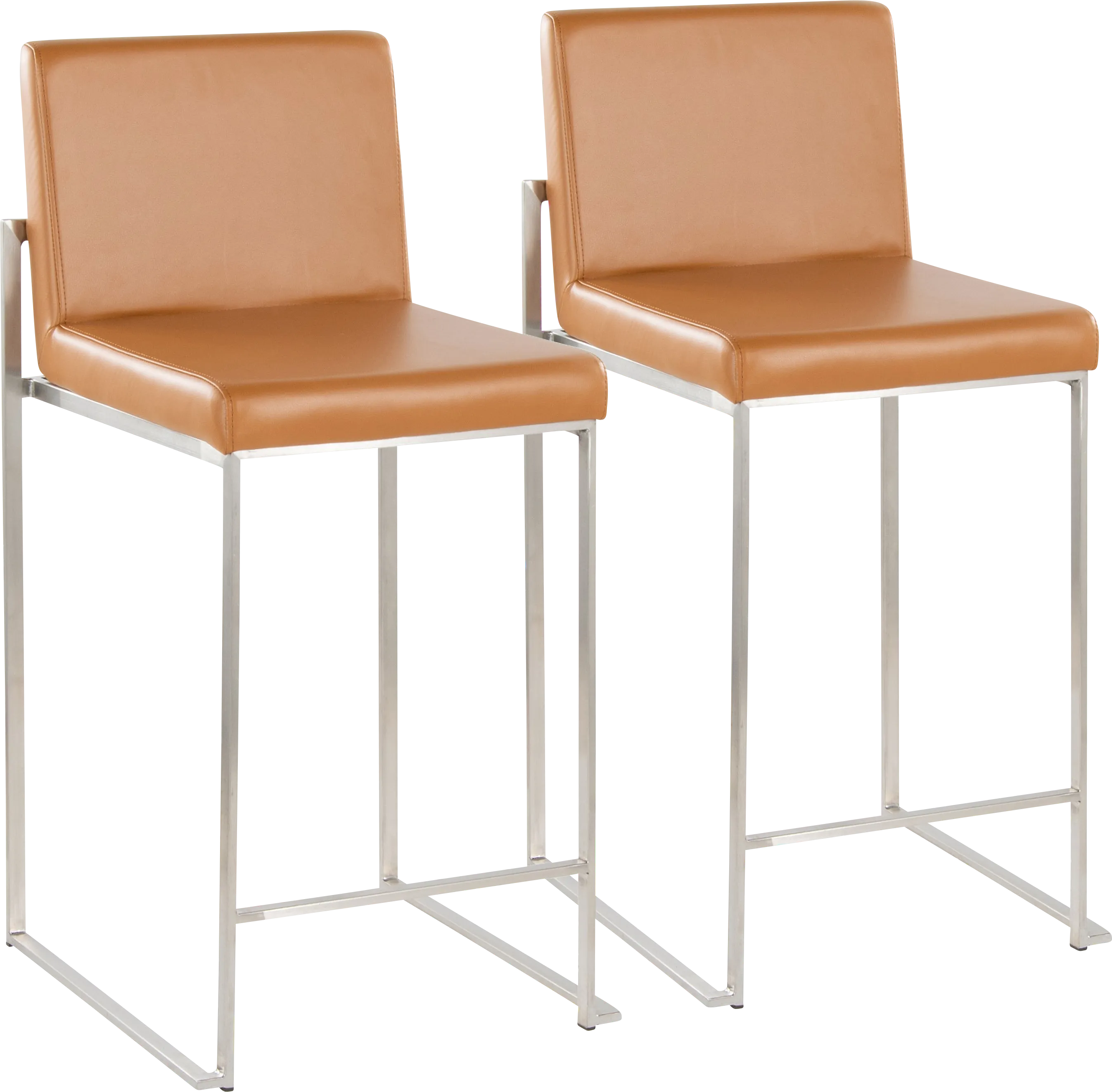 Leserna V Camel Counter Height Stool, Set of 2 - Thumbnail - Image 1