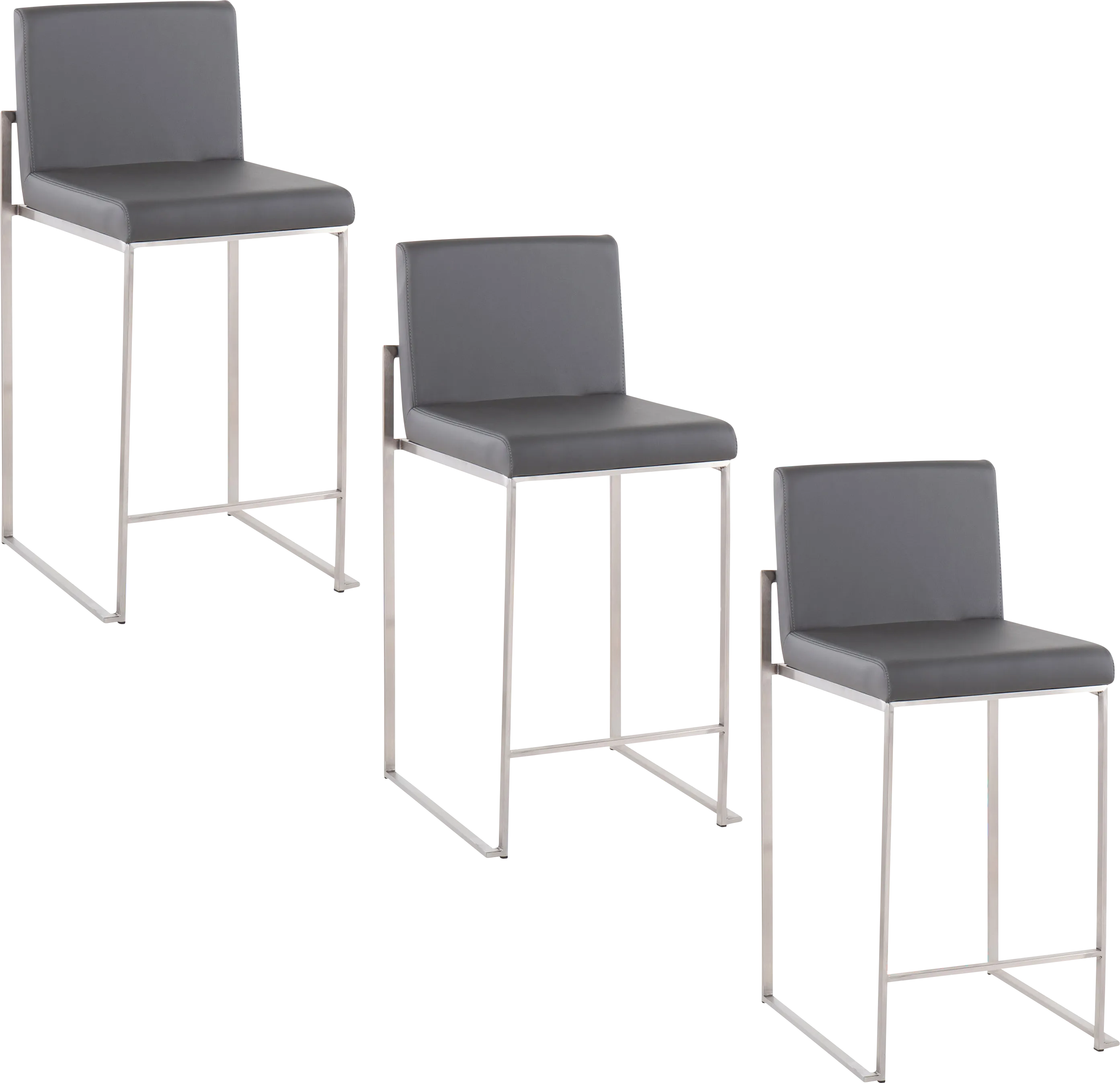 Leserna V Charcoal Counter Height Stool, Set of 3 - Thumbnail - Image 1