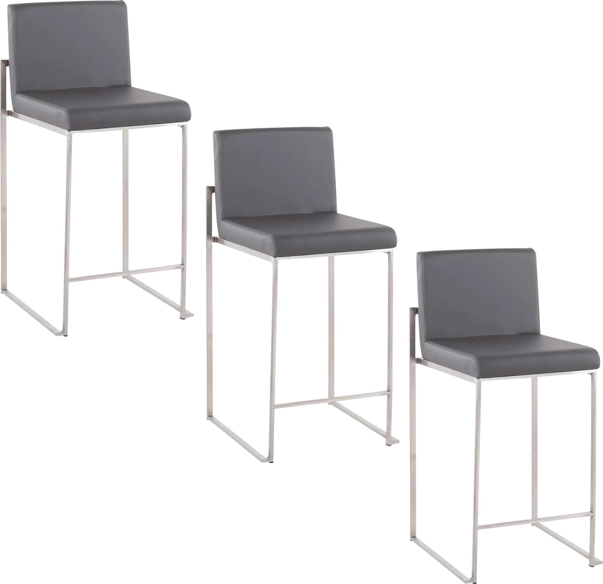 Leserna V Charcoal Counter Height Stool, Set of 3 - Image 1