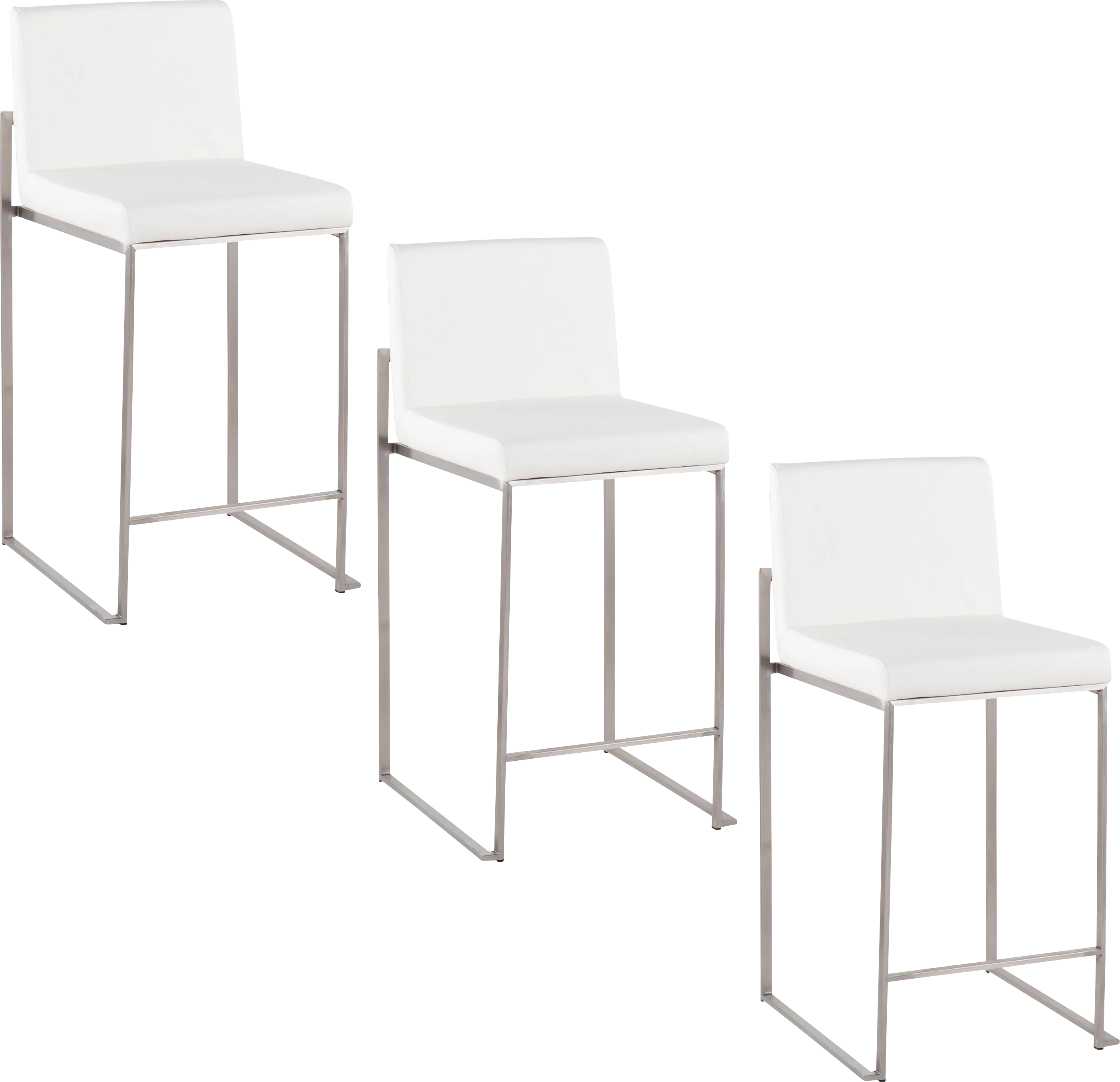 Nowotny V White Counter Height Stool, Set of 3 - Thumbnail - Image 1