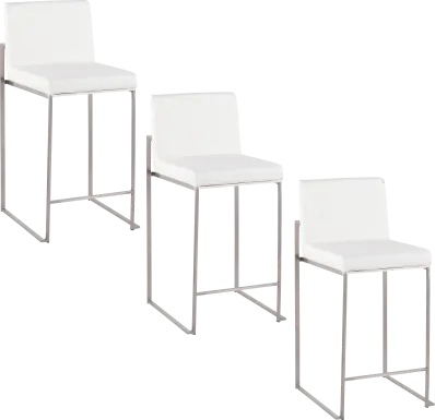 Nowotny V White Counter Height Stool, Set of 3