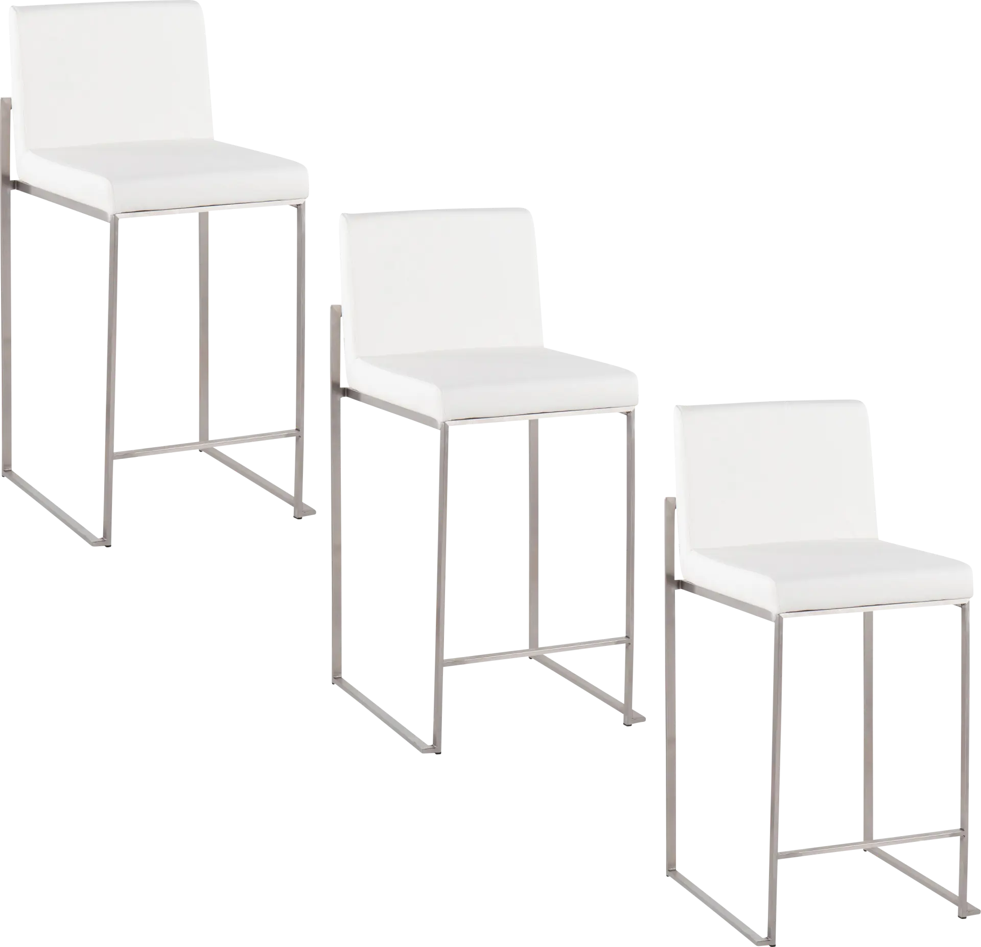 Nowotny V White Counter Height Stool, Set of 3