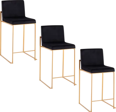 Nowotny II Black Counter Height Stool, Set of 3
