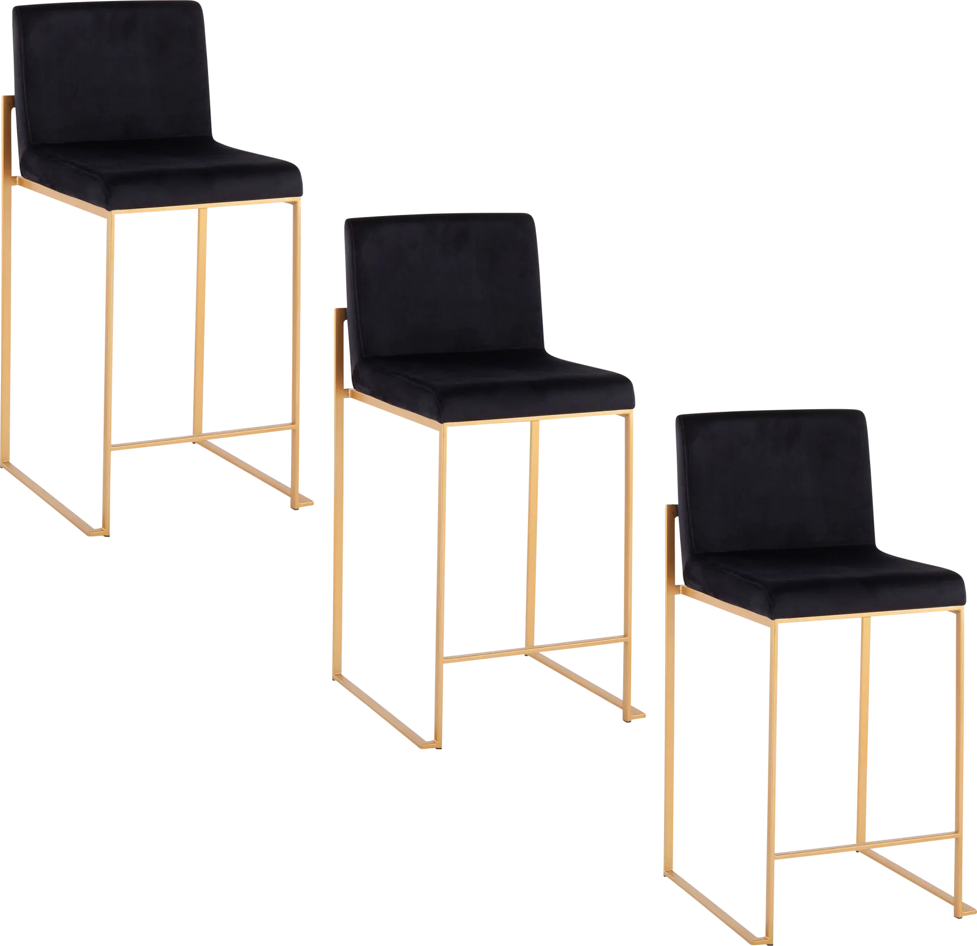 Nowotny II Black Counter Height Stool, Set of 3 - Image 1