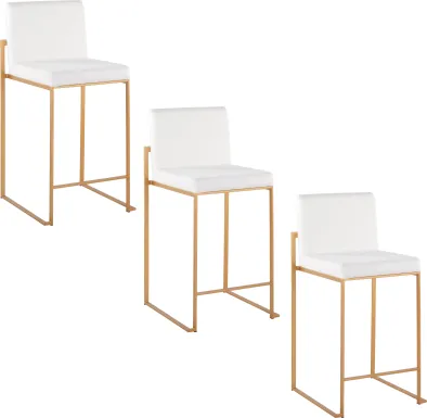 Nowotny II White Counter Height Stool, Set of 3