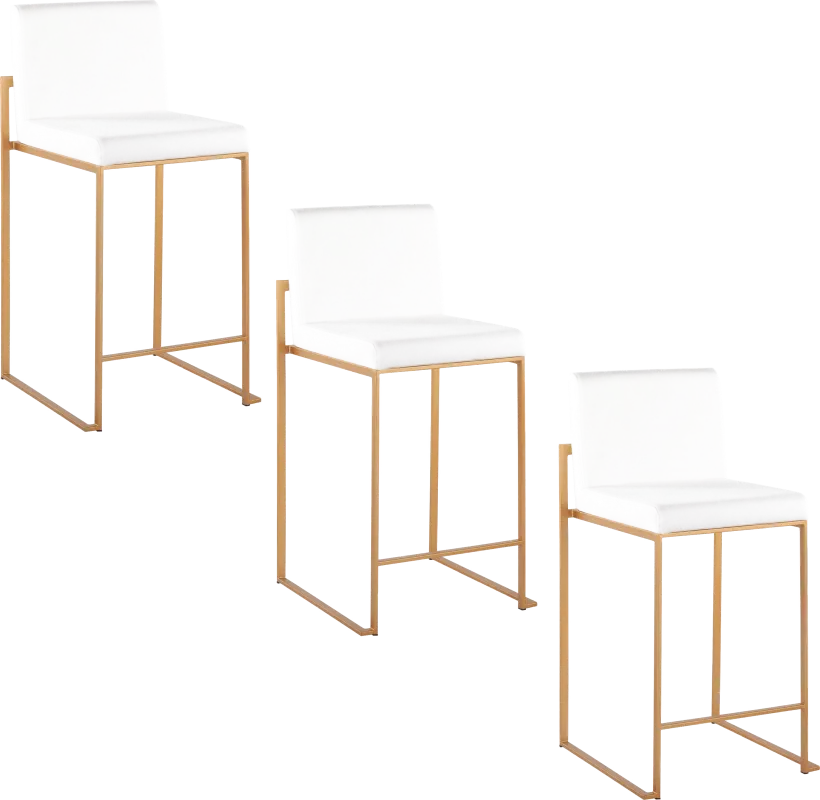 Nowotny II White Counter Height Stool, Set of 3