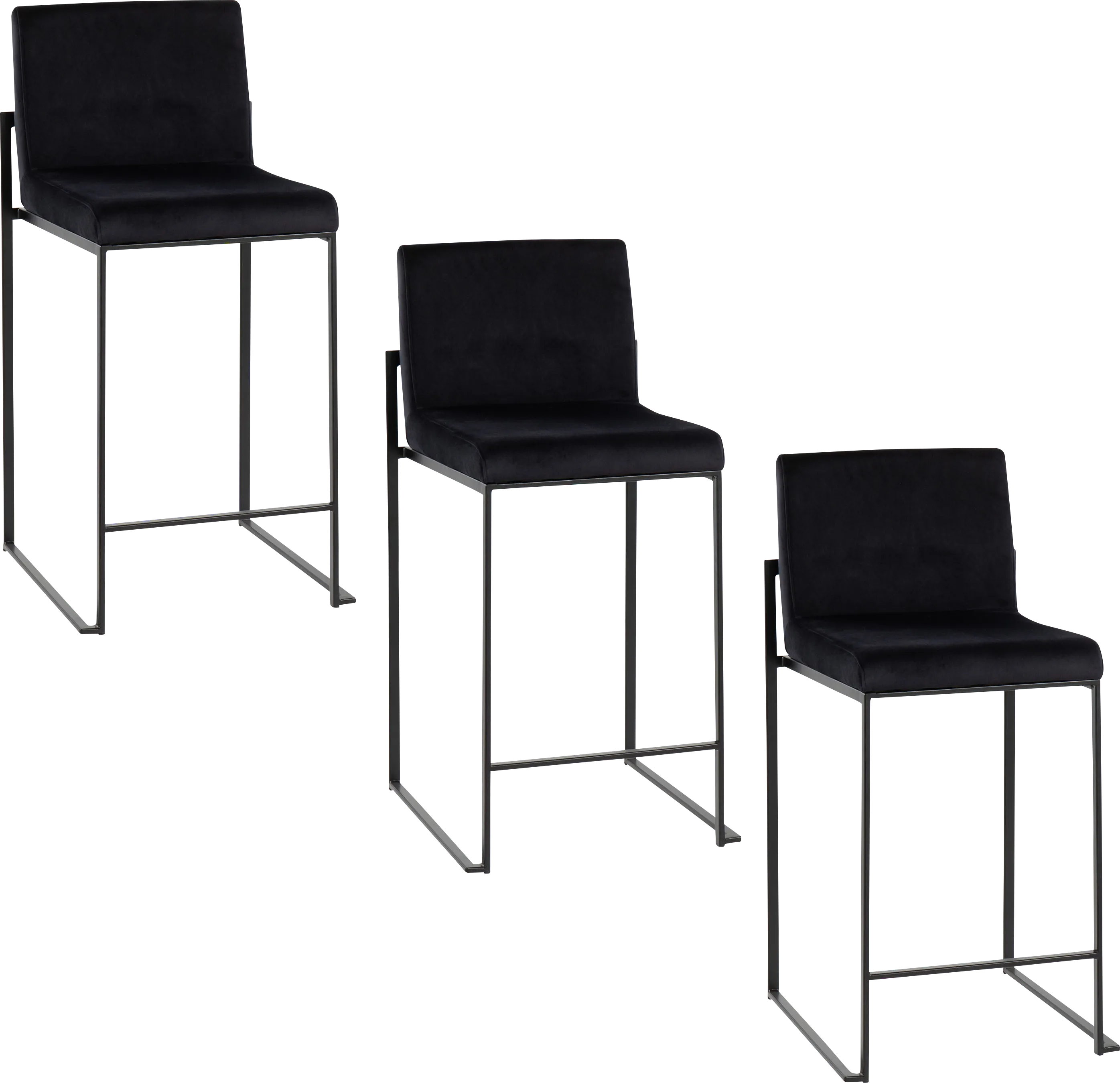 Leserna IV Black Counter Height Stool, Set of 3 - Thumbnail - Image 1