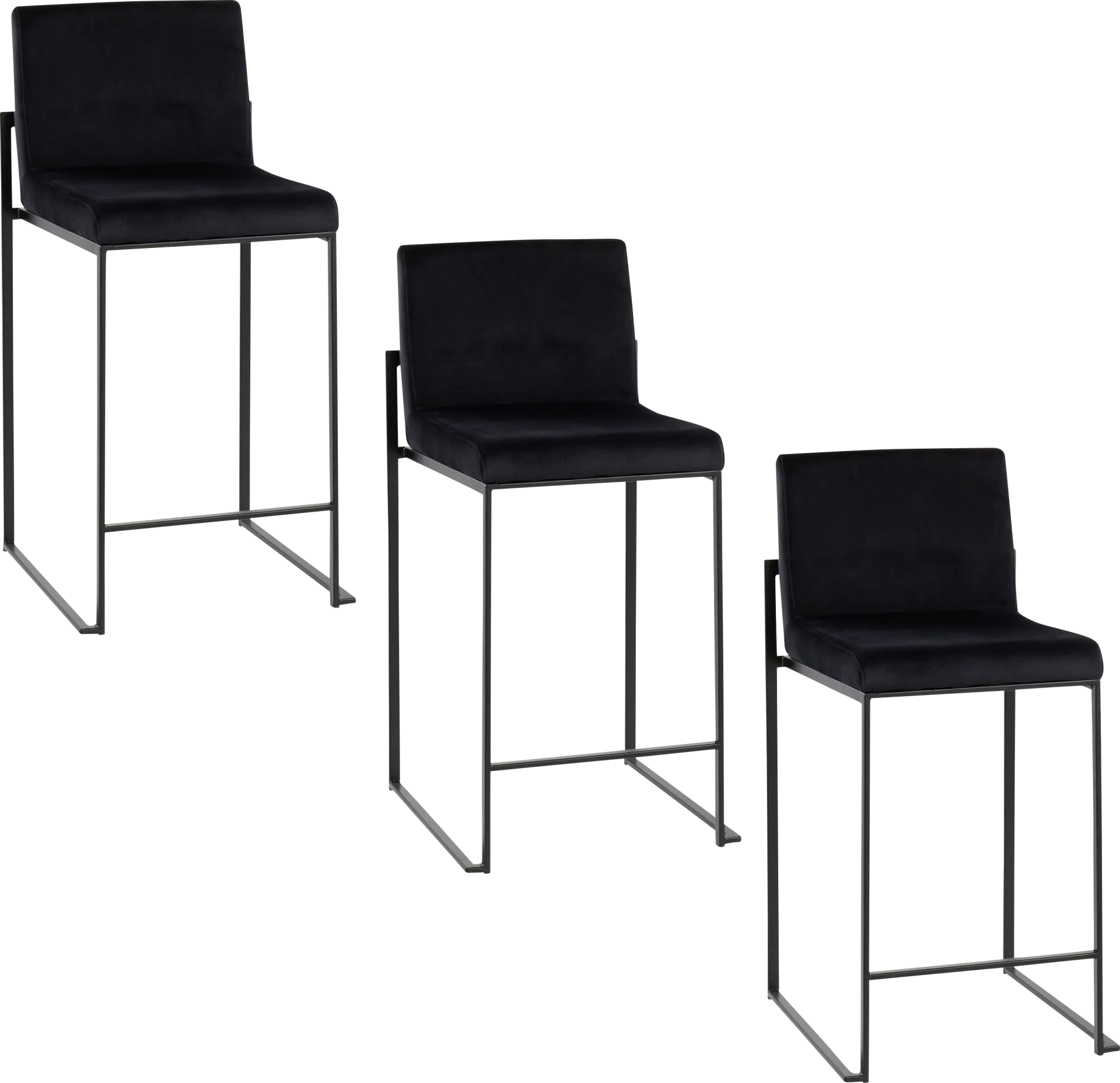 Leserna IV Black Counter Height Stool, Set of 3 - Image 1