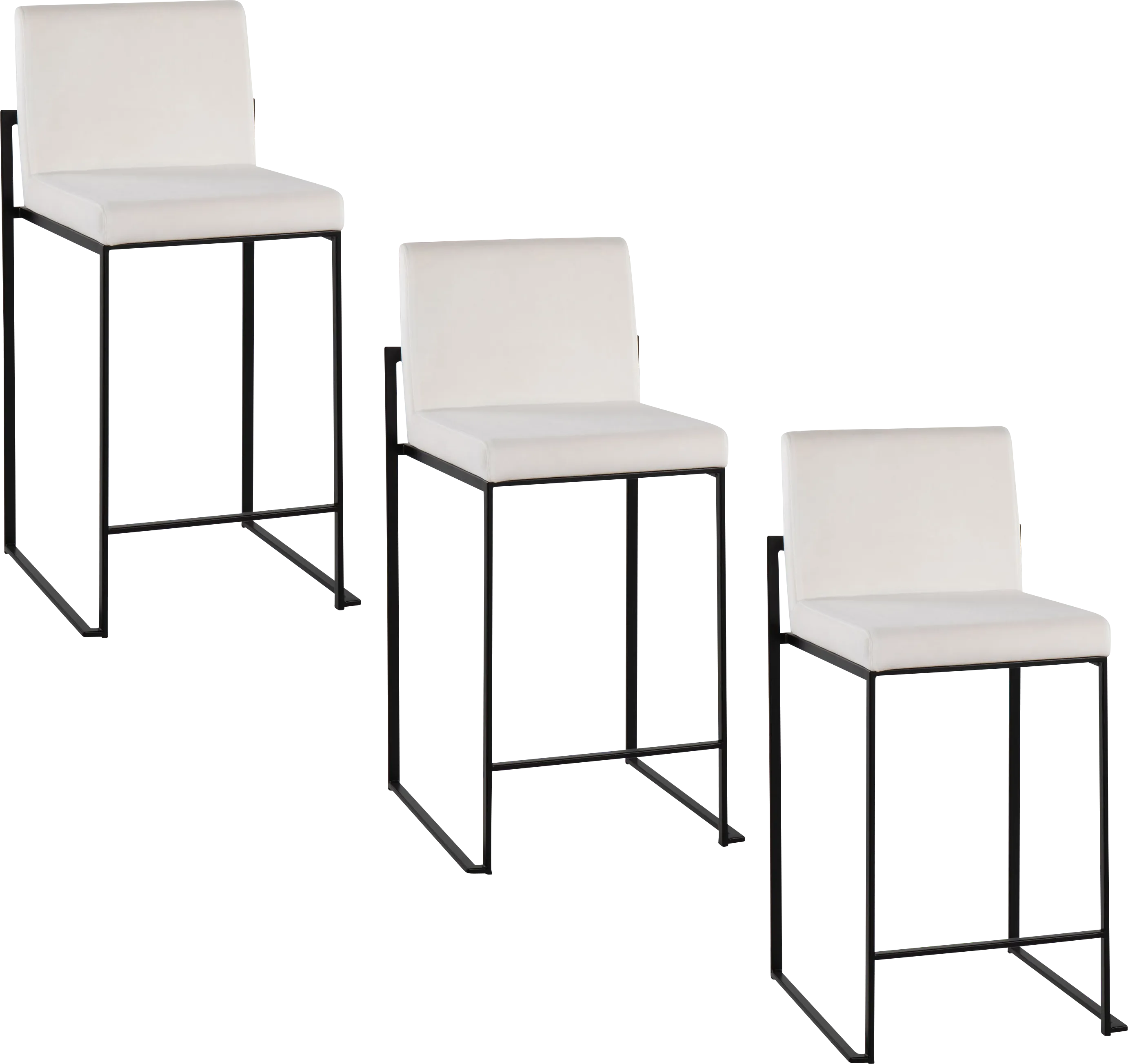 Leserna IV White Counter Height Stool, Set of 3 - Thumbnail - Image 1