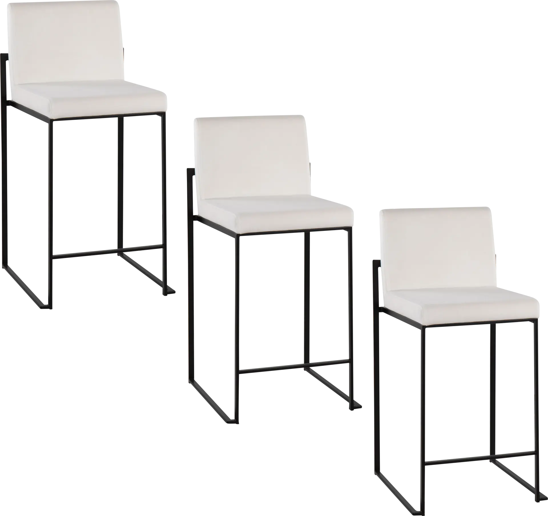 Leserna IV White Counter Height Stool, Set of 3