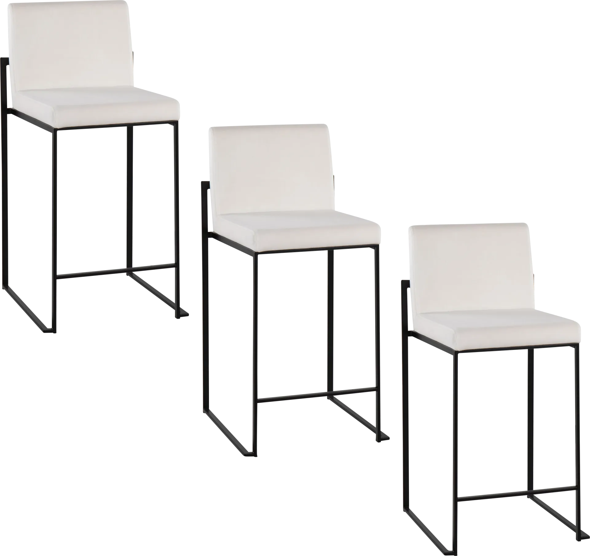 Leserna IV White Counter Height Stool, Set of 3 - Image 1