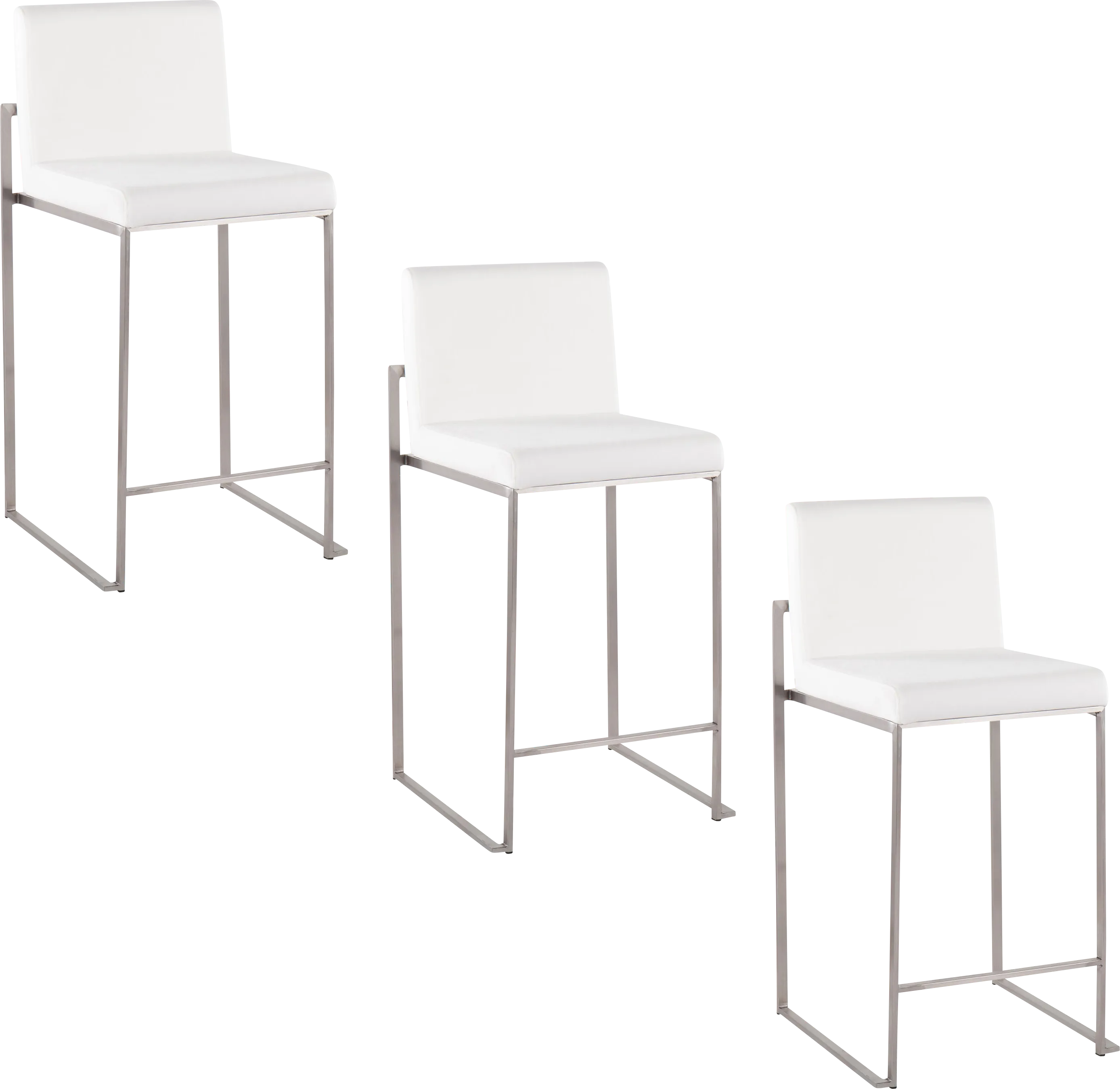 Nowotny IV White Counter Height Stool, Set of 3 - Thumbnail - Image 1