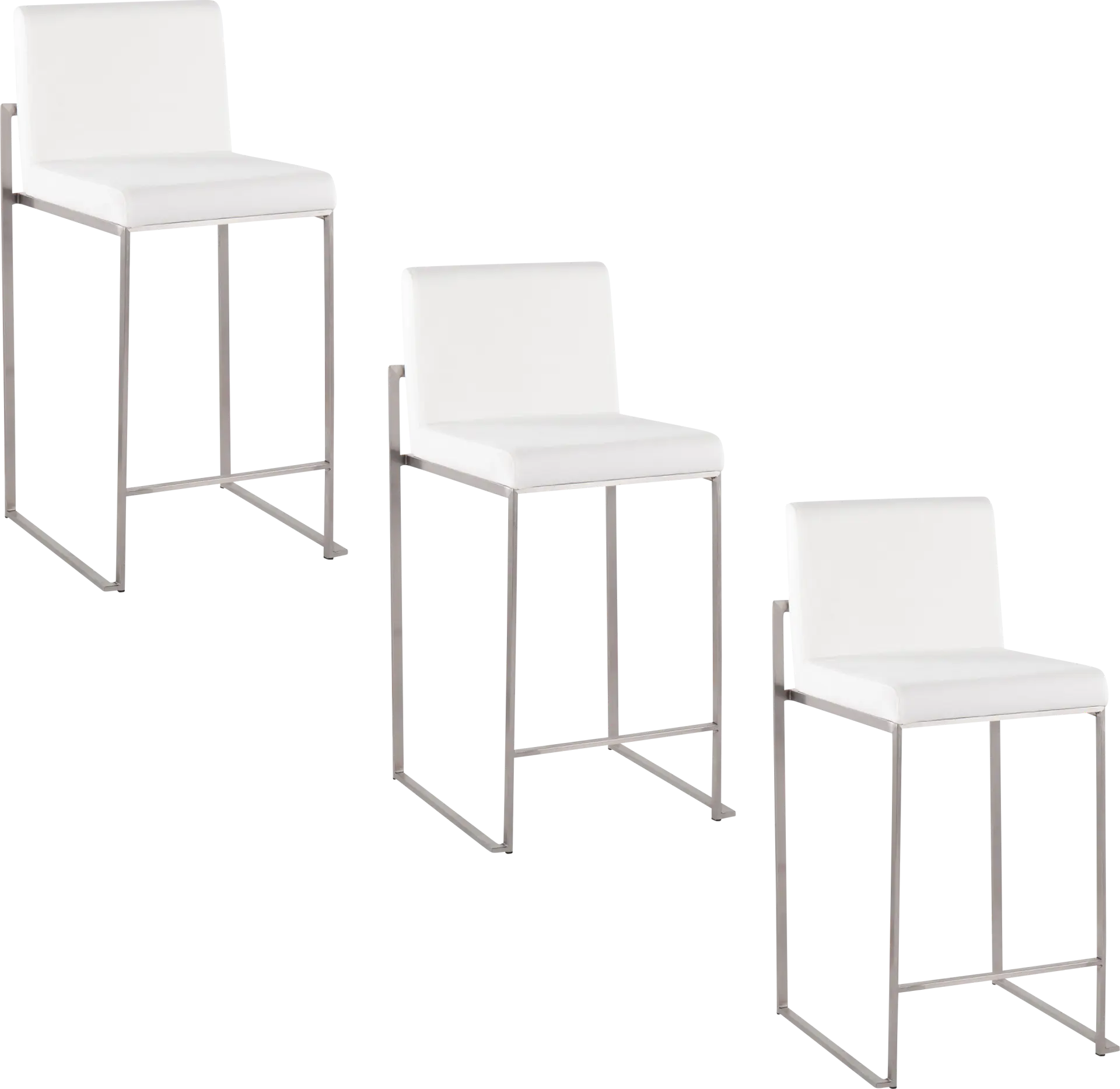 Nowotny IV White Counter Height Stool, Set of 3