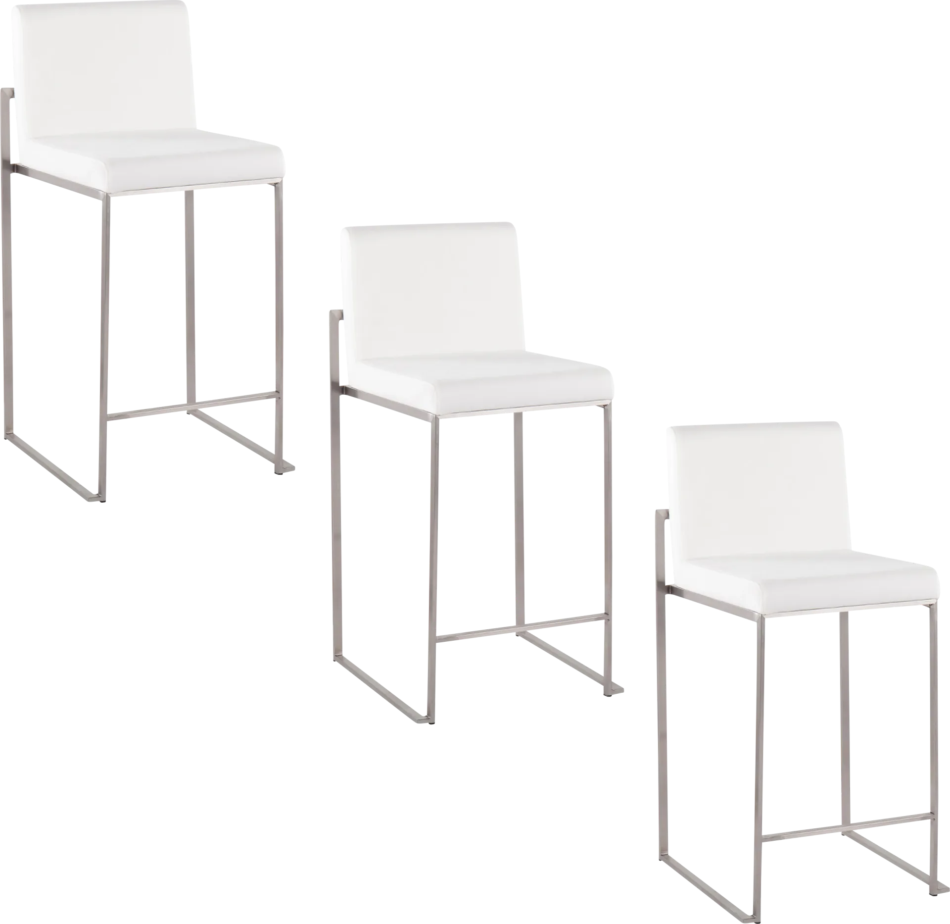 Nowotny IV White Counter Height Stool, Set of 3 - Image 1