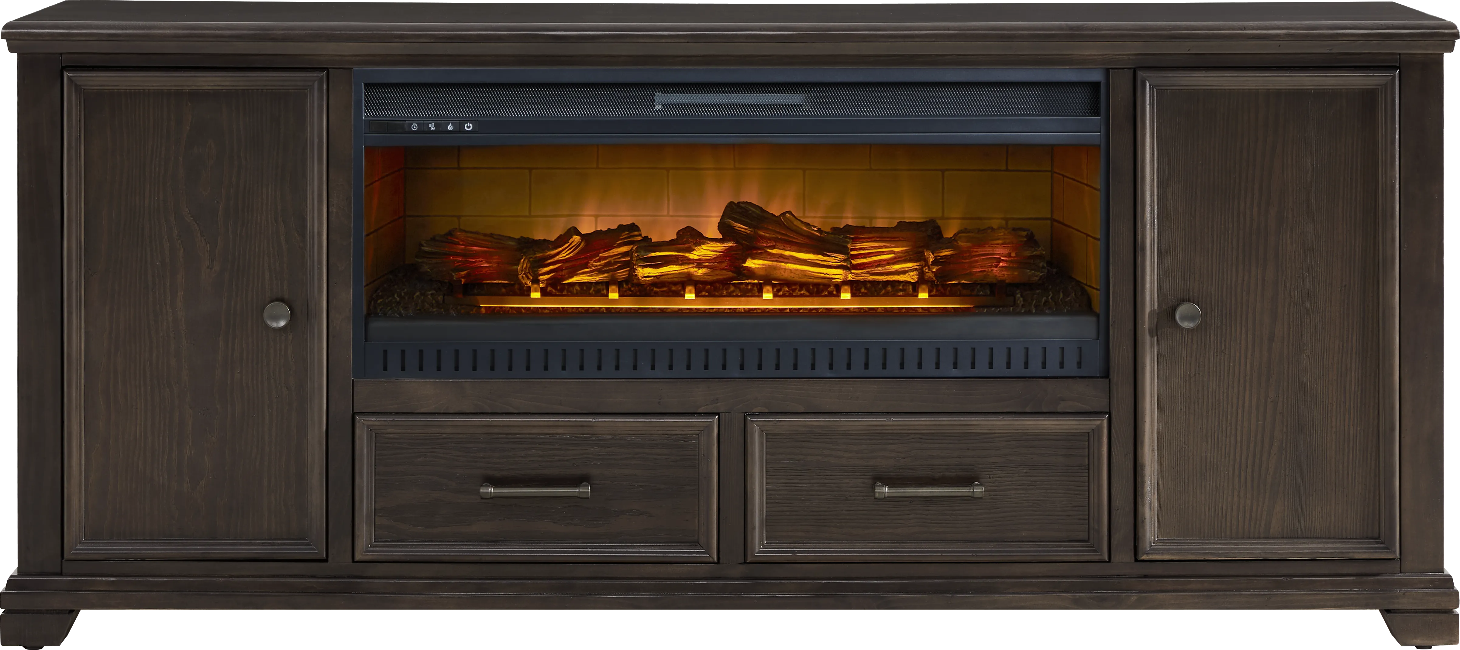 Canyon River Java 81 in. Console with Electric Log Fireplace - Thumbnail - Image 1