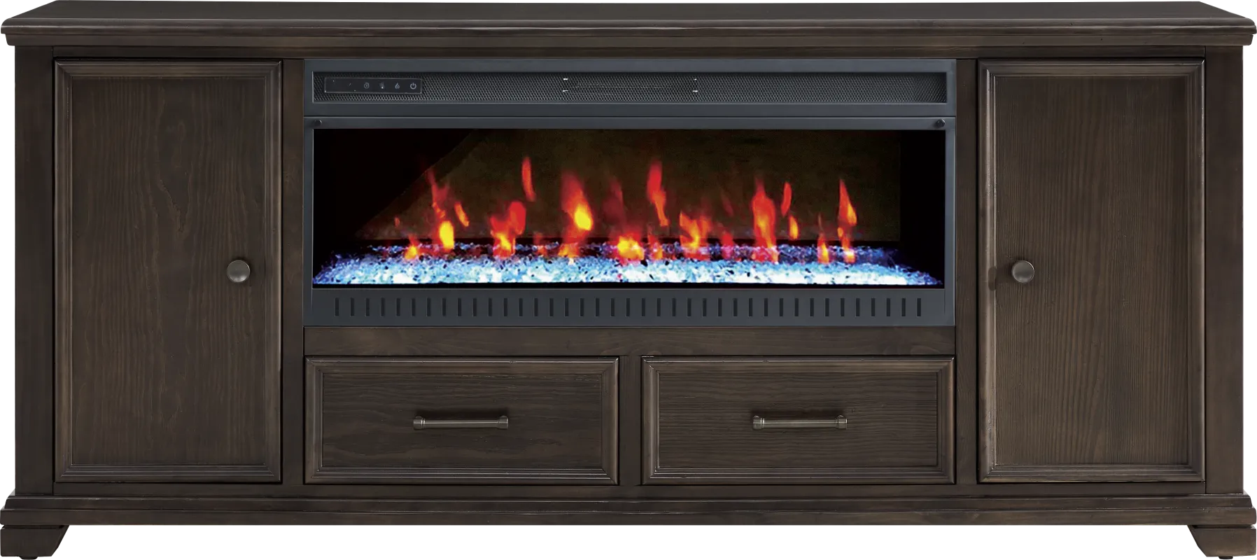 Canyon River Java 81 in. Console with Electric Fireplace