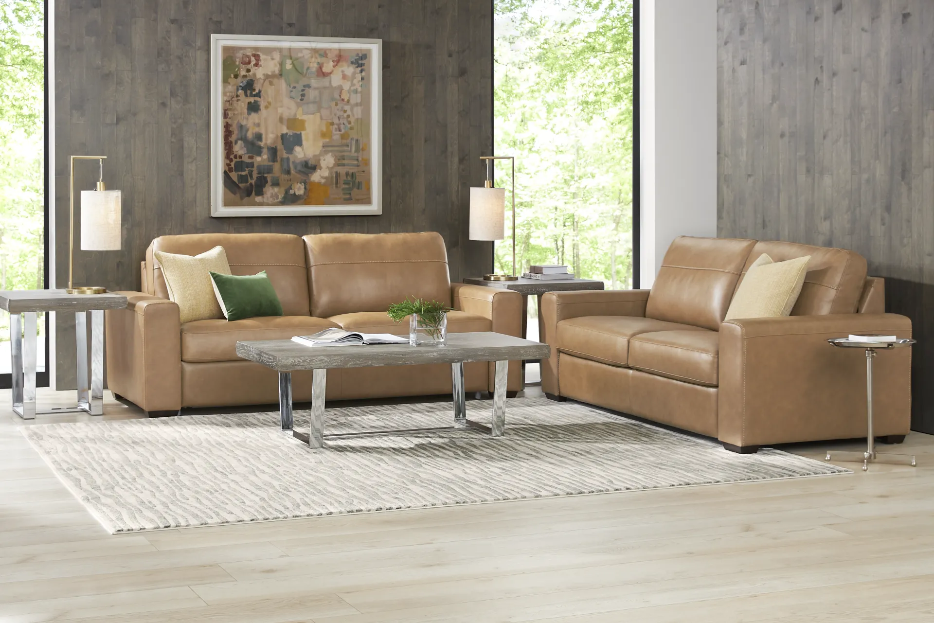 Parker Saddle Leather 6 Pc Living Room - Image 1