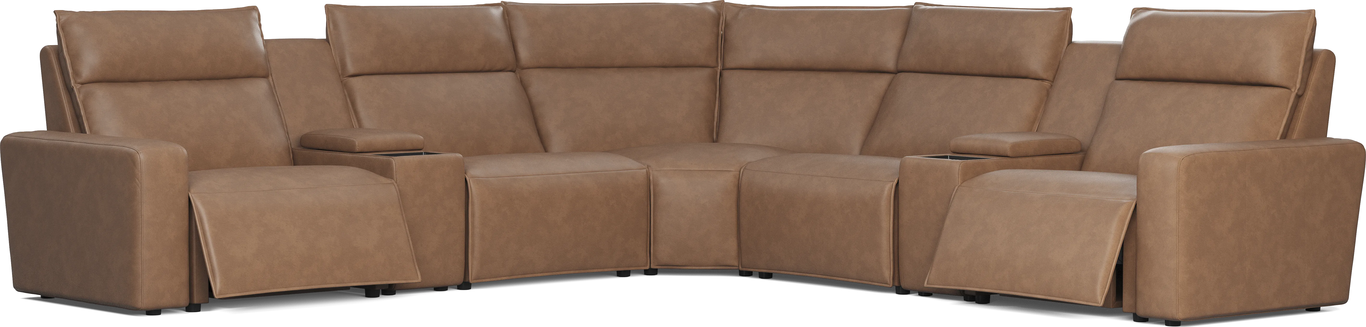 Saddle 7 Pc Dual Power Reclining ModularTwo with Media Consoles - Thumbnail - Image 1
