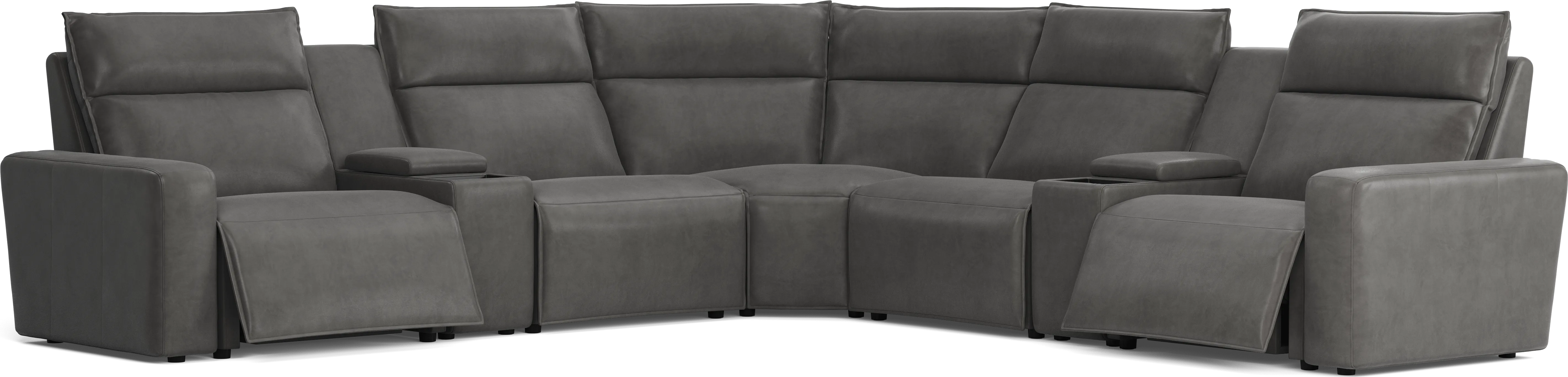 Charcoal 7 Pc Dual Power Reclining ModularTwo with Media Consoles - Thumbnail - Image 1