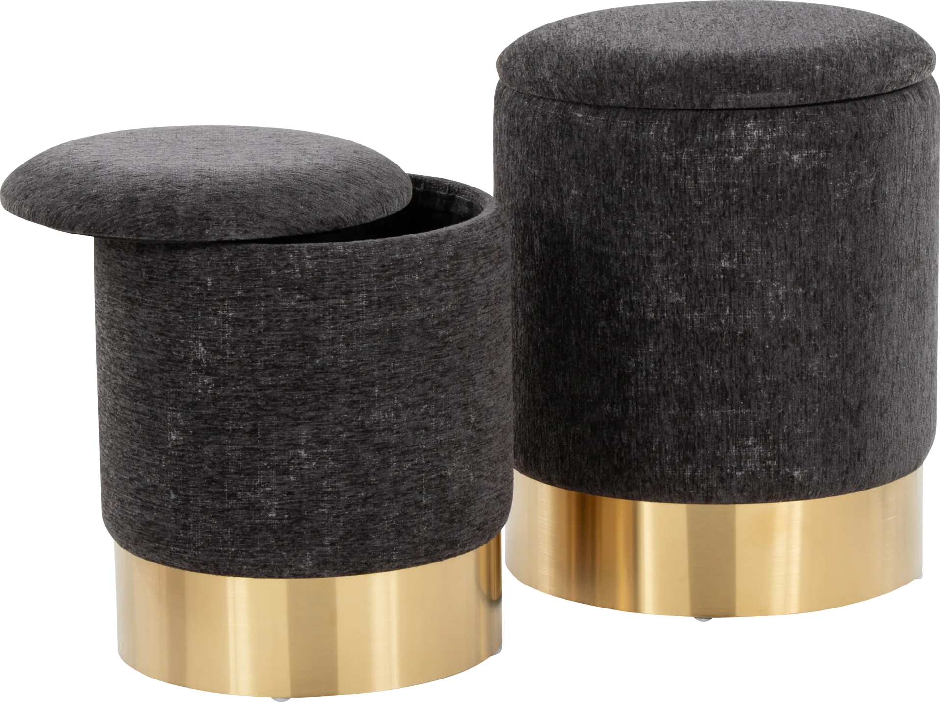 Pearlie Black Ottoman, Set of 2 - Image 1
