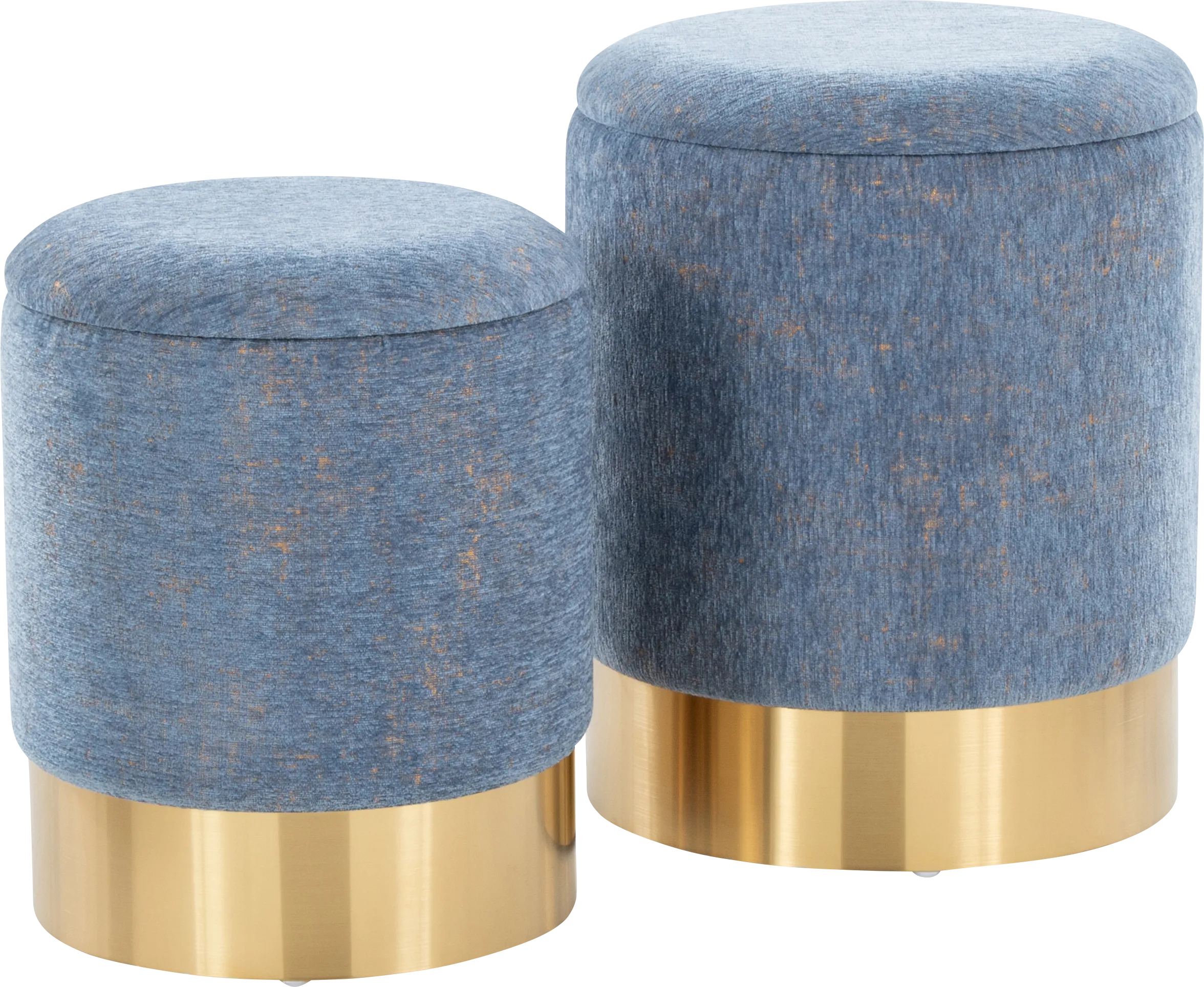 Pearlie Blue Ottoman, Set of 2 - Thumbnail - Image 1
