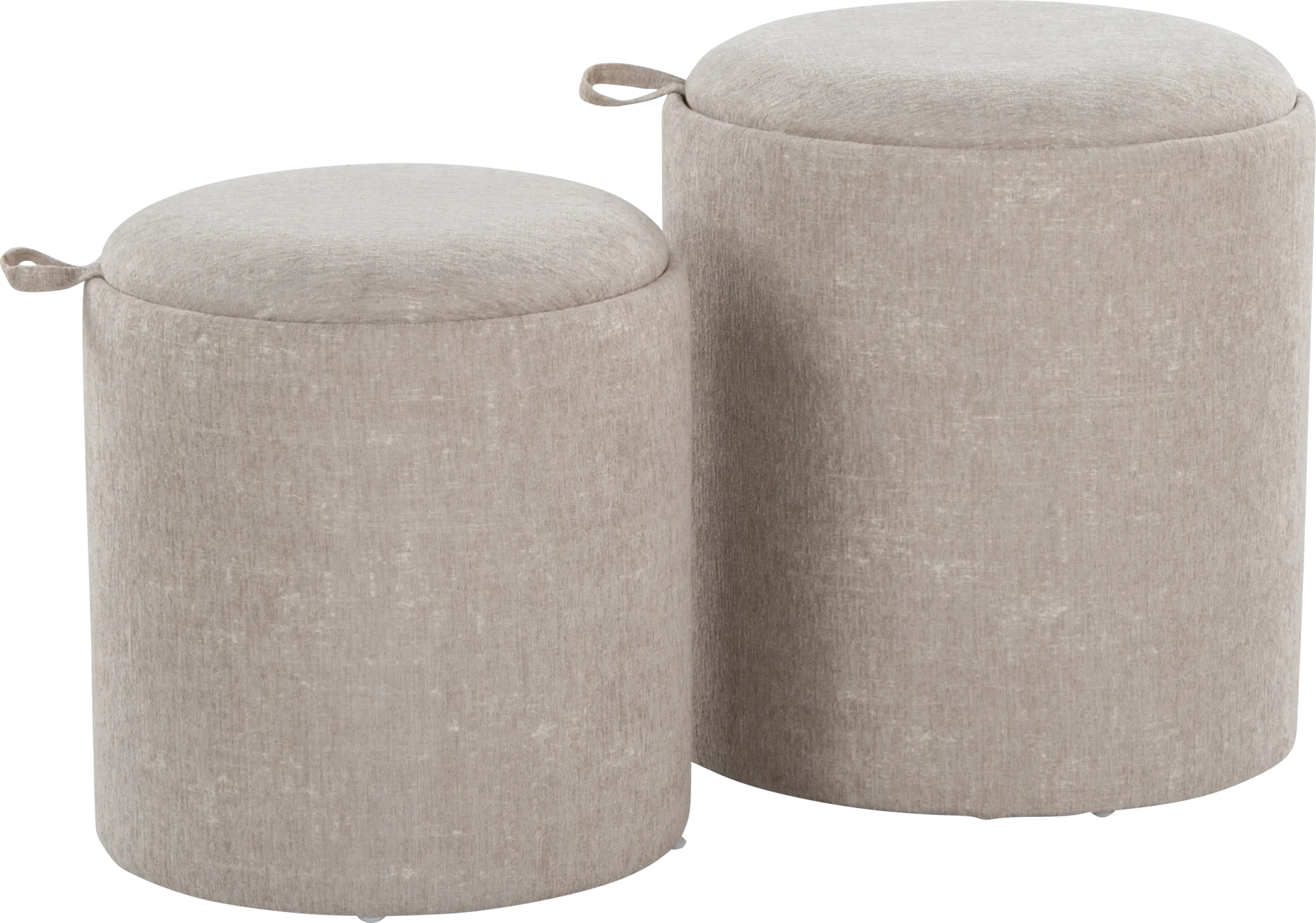 Traymore Light Brown Ottoman, Set of 2 - Image 1