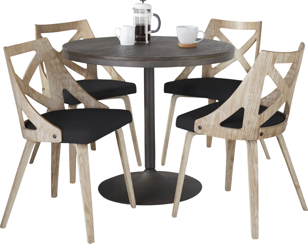 Dyme I Charcoal 5 Pc Dining Set