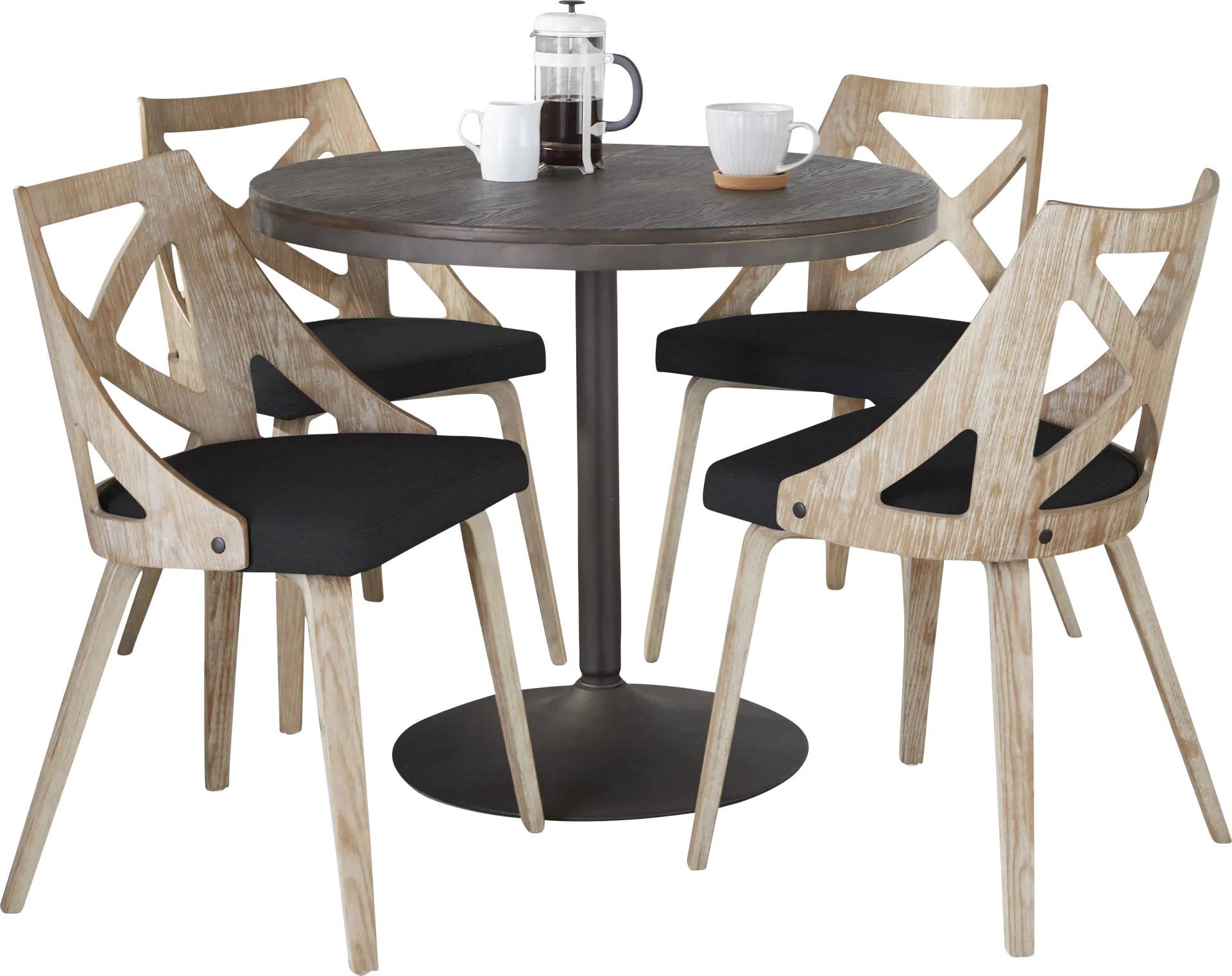 Dyme I Charcoal 5 Pc Dining Set - Image 1