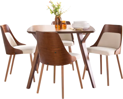 Loung I Cream 5 Pc Dining Set