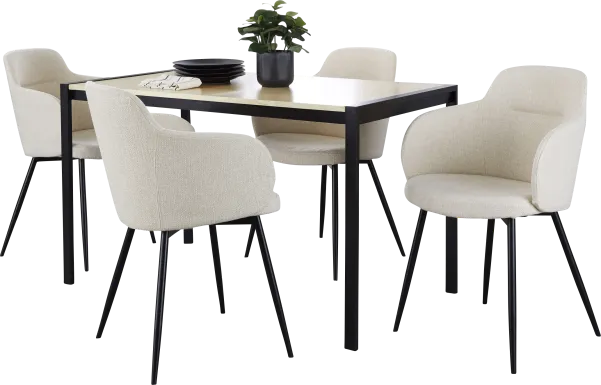 Roama Cream 5 Pc Dining Set