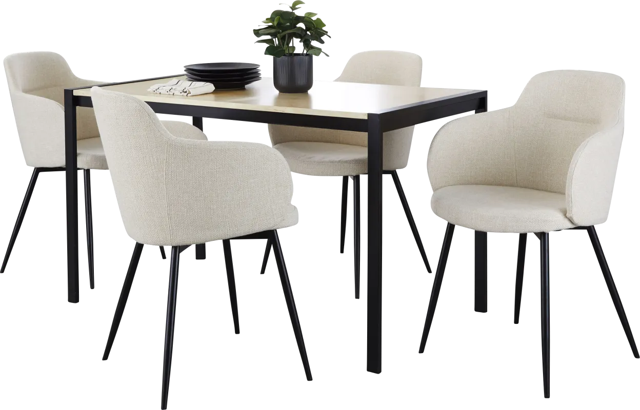 Roama Cream 5 Pc Dining Set