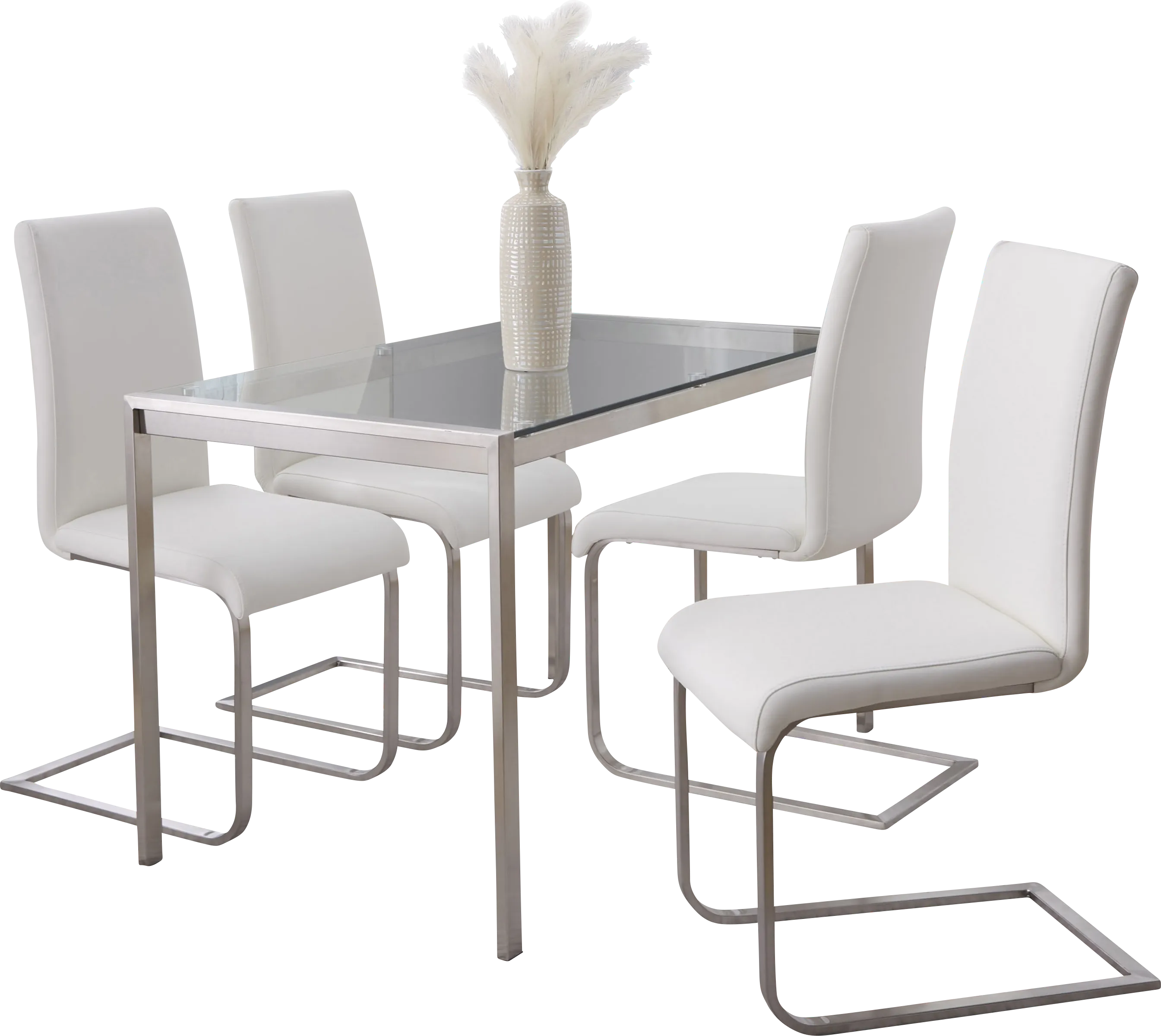 Quain White 5 Pc Dining Set - Thumbnail - Image 1